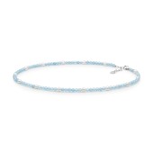 Colier acvamarin si perle naturale cu argint 39 cm DiAmanti 232-37-G
